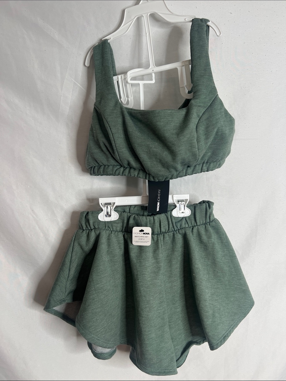 Fashion Nova Sage Green Athletic Skort Set